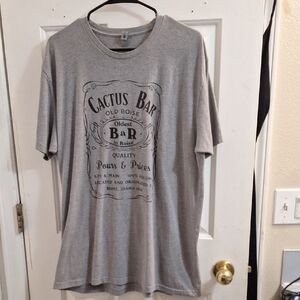 Cactus Bar Gray Graphic T-Shirt XL